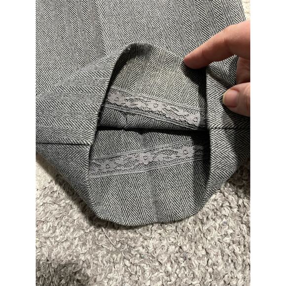 VTG Cassandra Herringbone Dress Pants Womens 12 Petite Pleated Trousers Gray USA - Picture 8 of 12